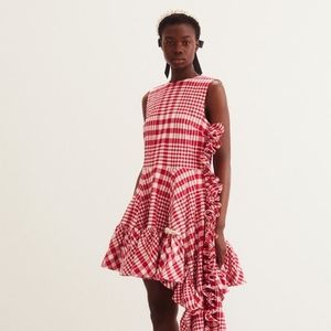 NWT Simone Rocha asymmetrical gingham dress